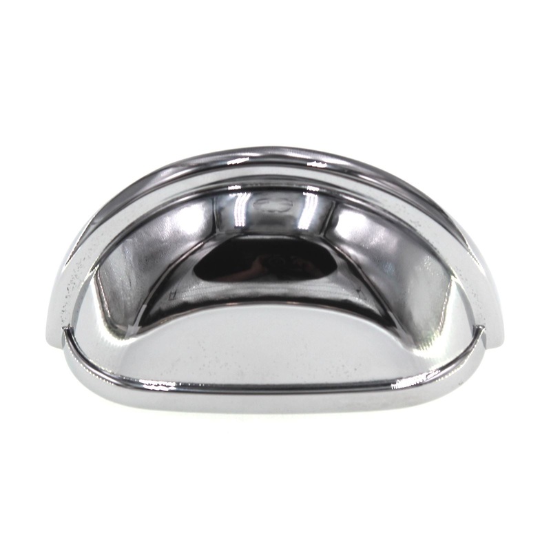 Belwith Period Brass Solid Brass Drawer Cup Pull 3 Ctr Polished Chrome K243