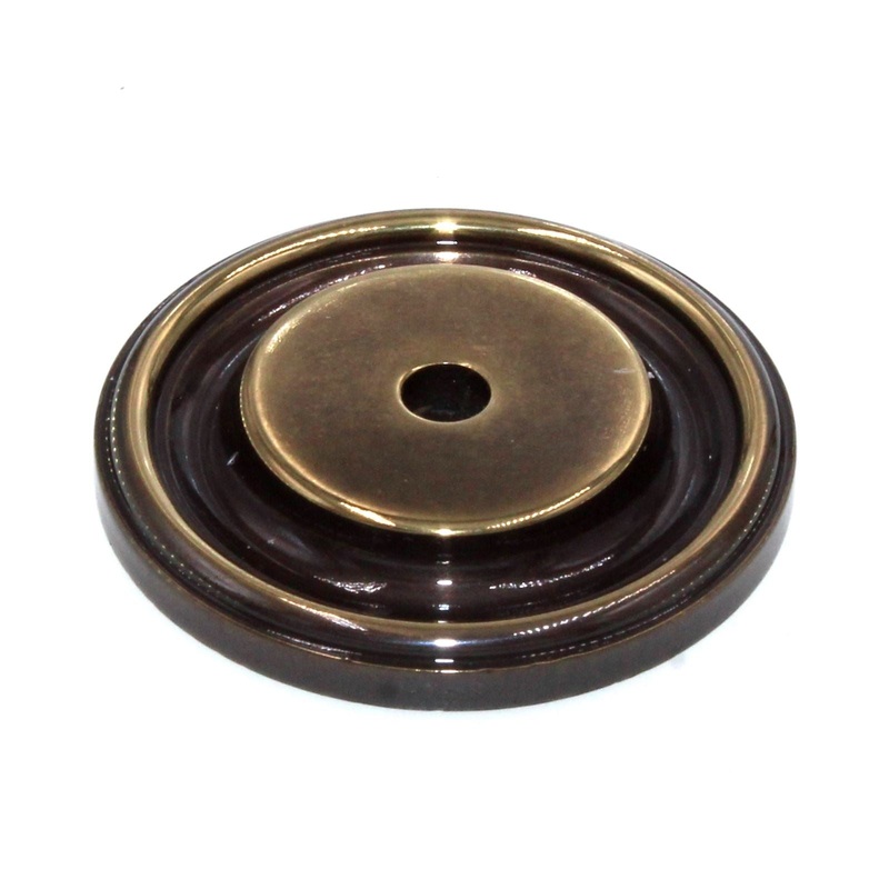 FKI Hardware 1 1/2 Solid Brass Knob Backplate Sherwood Antique K137