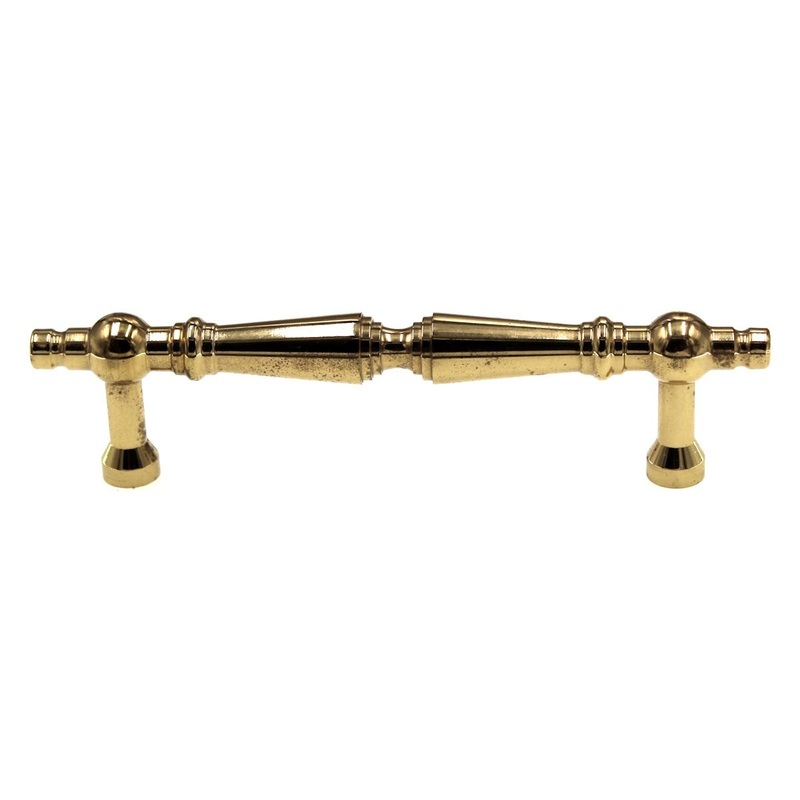 FKI Hardware Belwith Solid Brass Cabinet Pull 3 1/2 Ctr Polished Brass P9724