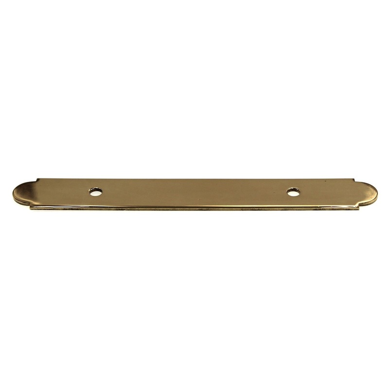 FKI Hardware Period Brass 3 Ctr Solid Brass Pull Backplate Polished Brass K3