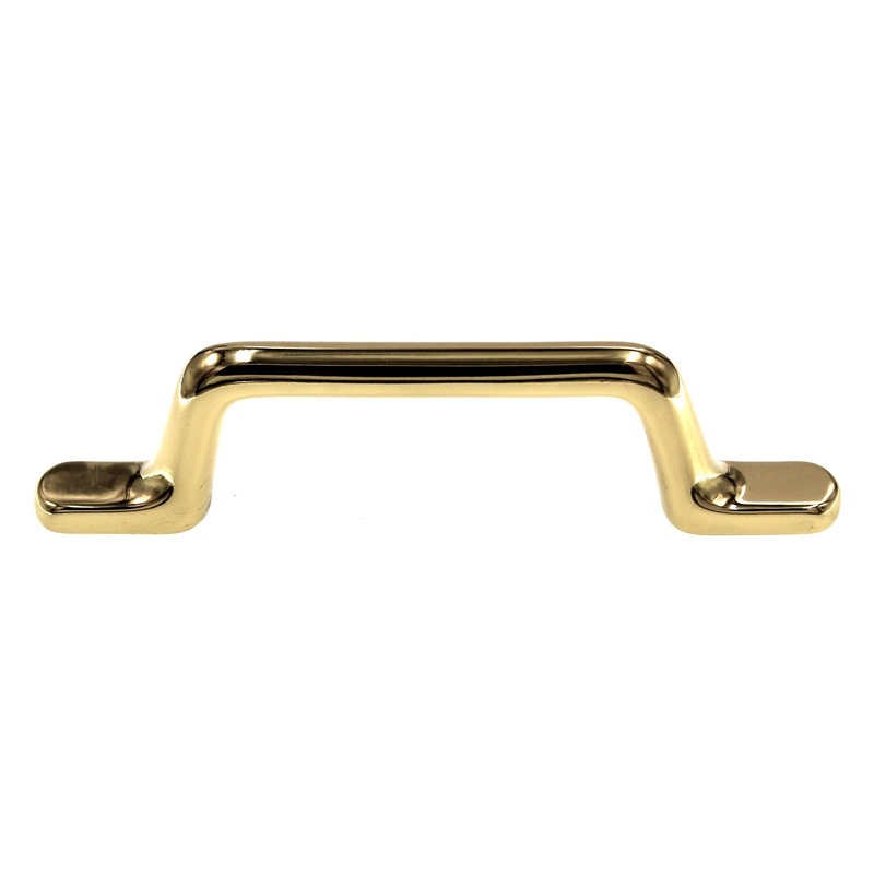 FKI Hardware Period Brass Solid Brass Cabinet Pull 3 Ctr Polished Brass BK2