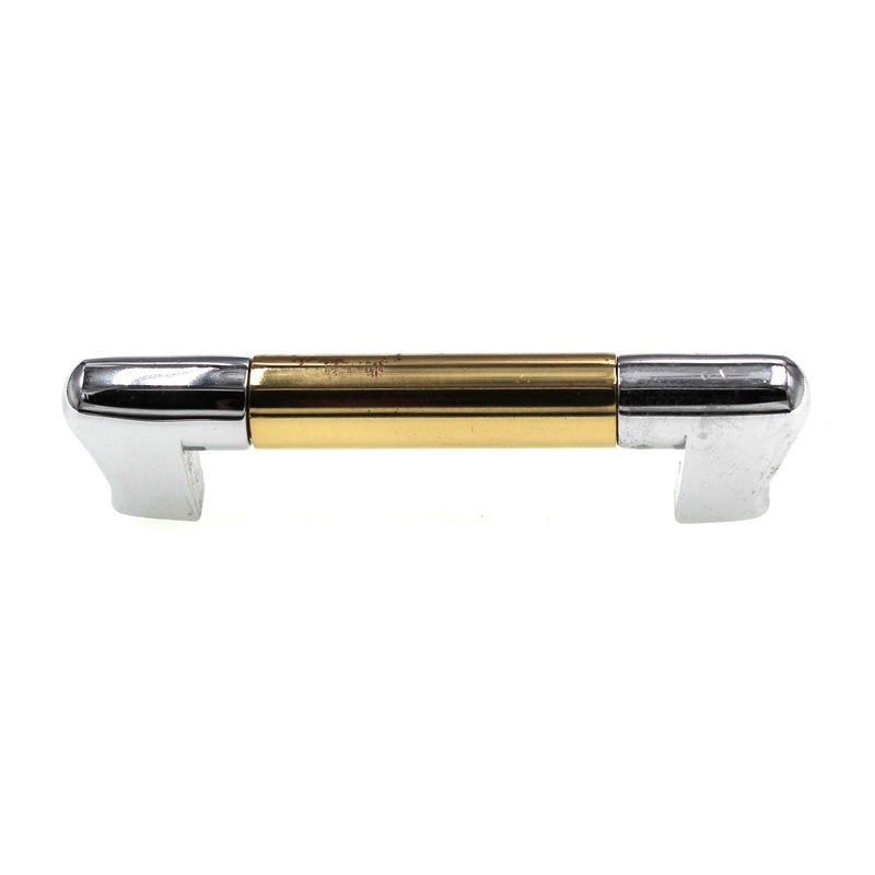 Period Brass Cabinet Pull 3 Ctr Two-Tone Polished Brass Solid Brass C140