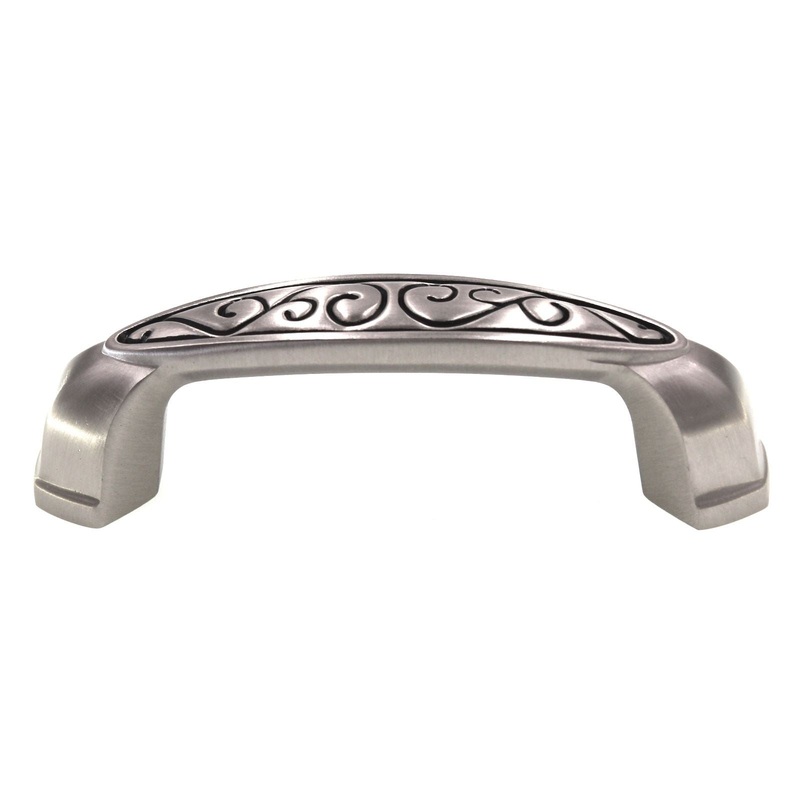 Schaub And Company Bella Forma Cabinet Pull 3 Ctr Brushed Nickel Black 843-BNB