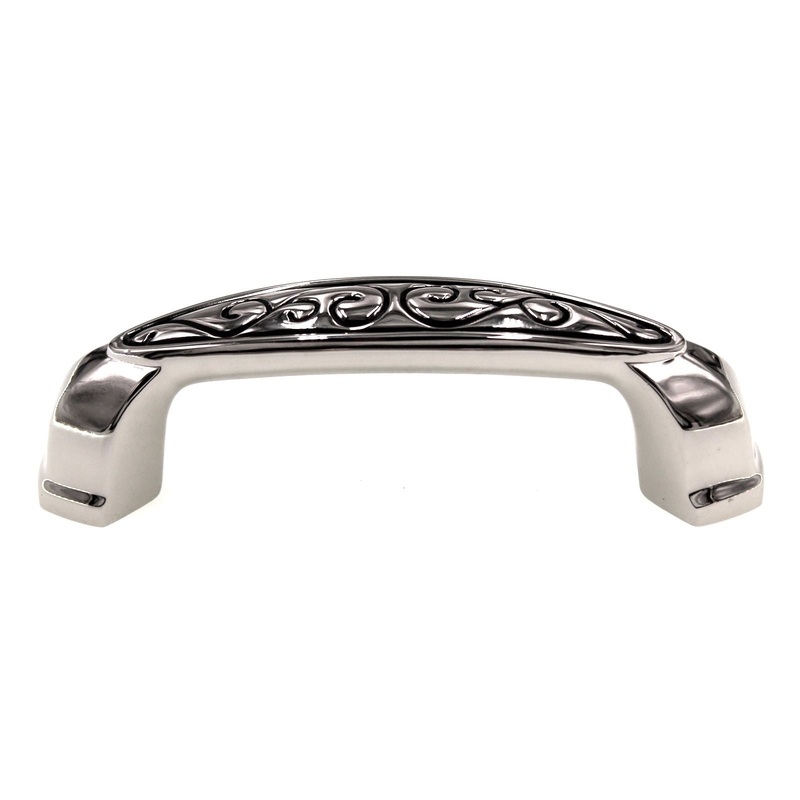 Schaub And Company Bella Forma Cabinet Pull 3 Ctr Polished Nickel Black 843-PNB