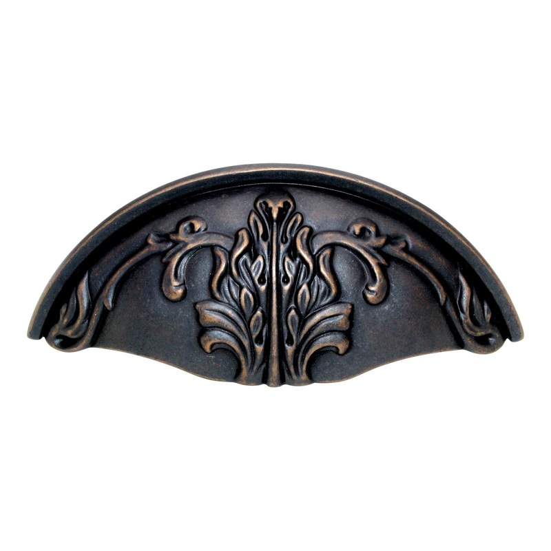 Schaub And Company Corinthian Drawer Cup Pull 3 Ctr Ancient Bronze 872-ABZ