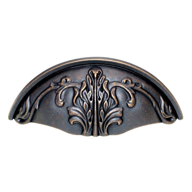 Schaub Corinthian Drawer Cup Pull 3 Ctr Michelangelo Bronze 872-MIBZ