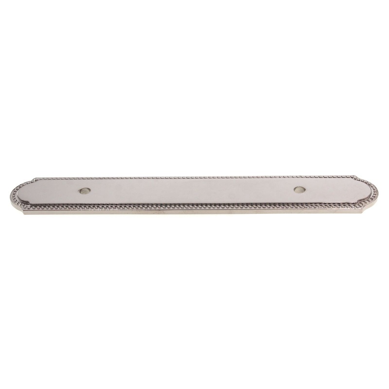 Schaub Montcalm Rope 3 3/4 (96mm) Ctr Pull Backplate Polished Nickel 798-PN