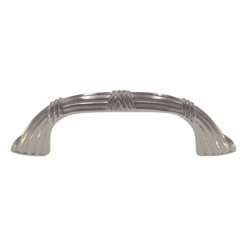 Schaub Versailles Cabinet Arch Pull 3 Ctr Ribbon & Reed Satin Nickel 753-15