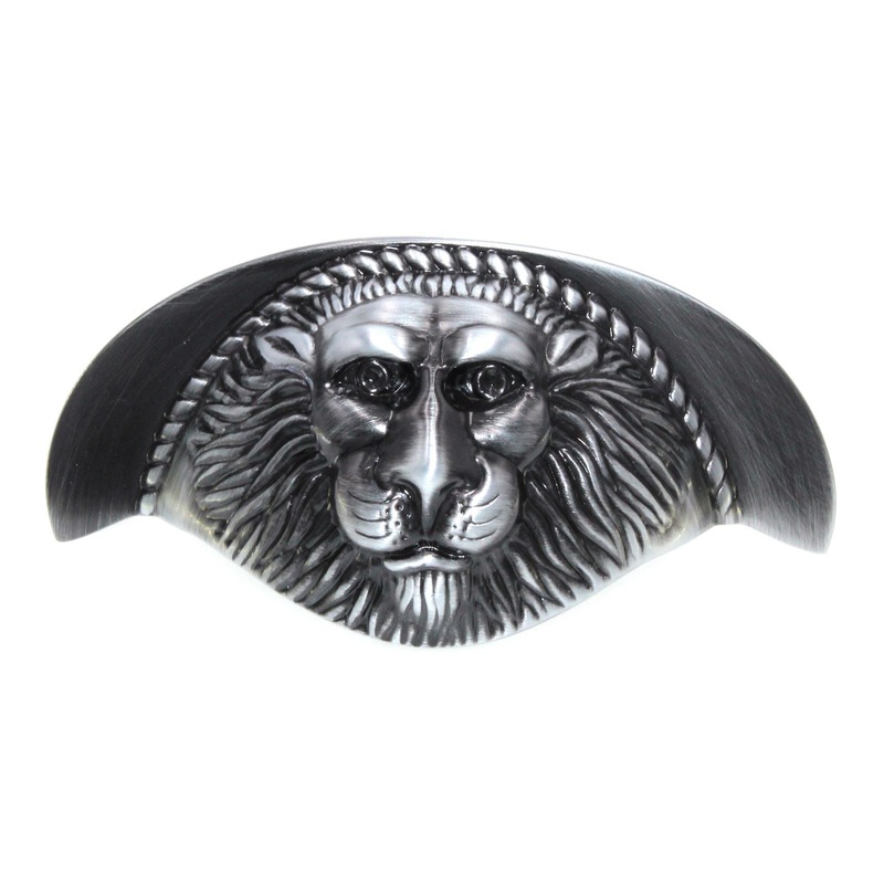 Schaub Versailles Drawer Cup Pull 3 Ctr Lion Head Antique Pewter 758-15A