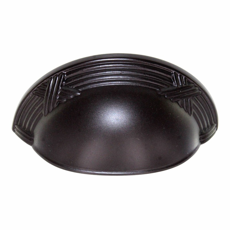 Schaub Versailles Drawer Cup Pull 3 Ctr Ribbon & Reed Oil-Rubbed Bronze 755-10B