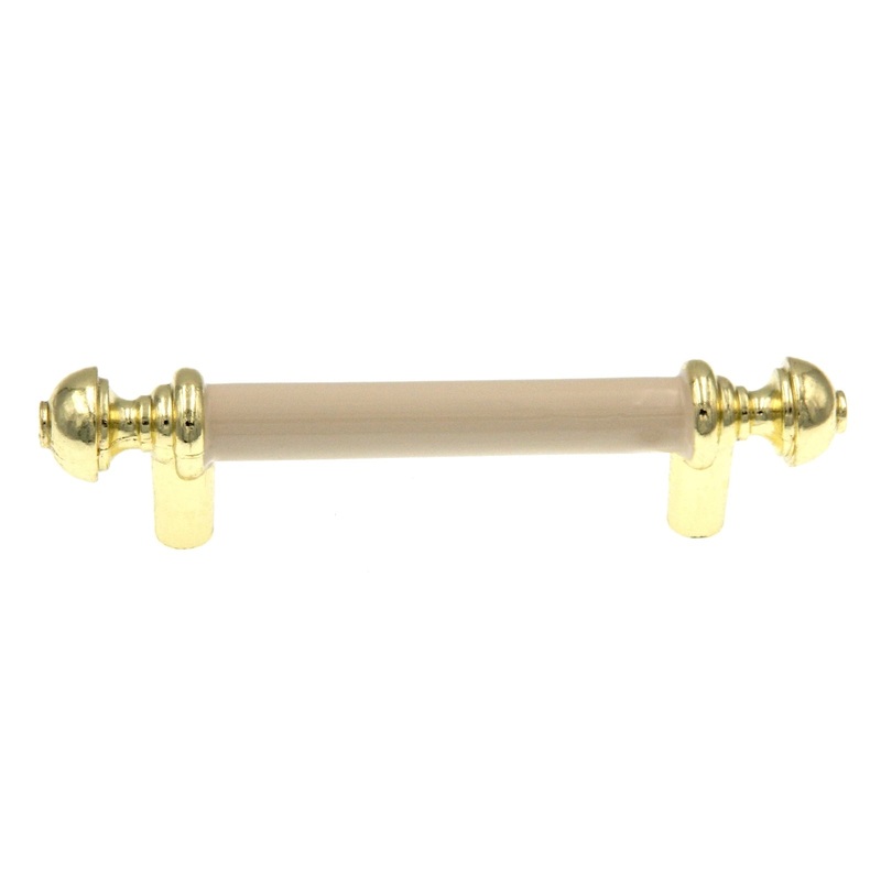 10 Pack Amerock 3cc Cabinet Pull Polished Brass Painted Almond Center BP761-3A