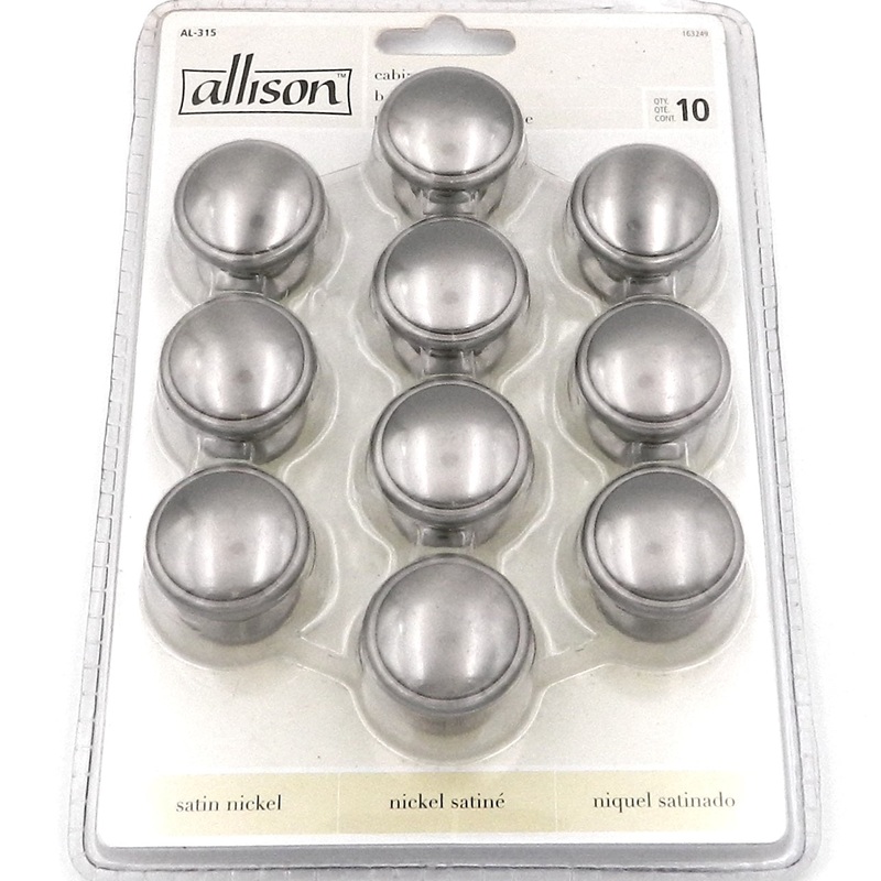 10 Pack Amerock Allison Ridged Satin Nickel 1 1/4 Knob AL-315
