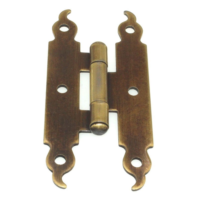 2 Pair Antique English Flush H Hinges Surface Mount 1 1/2 Joint V19-AE