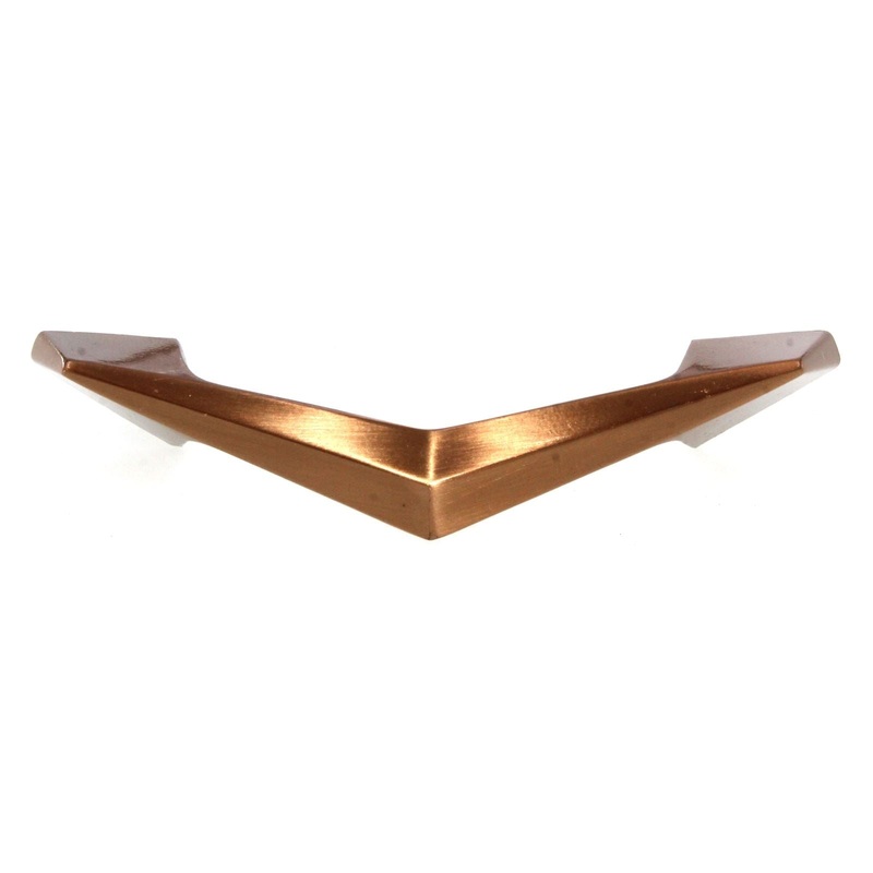 Ajax Cabinet Jewelry Chevron Cabinet Arch Pull 3 Ctr Polished Copper 545-CU