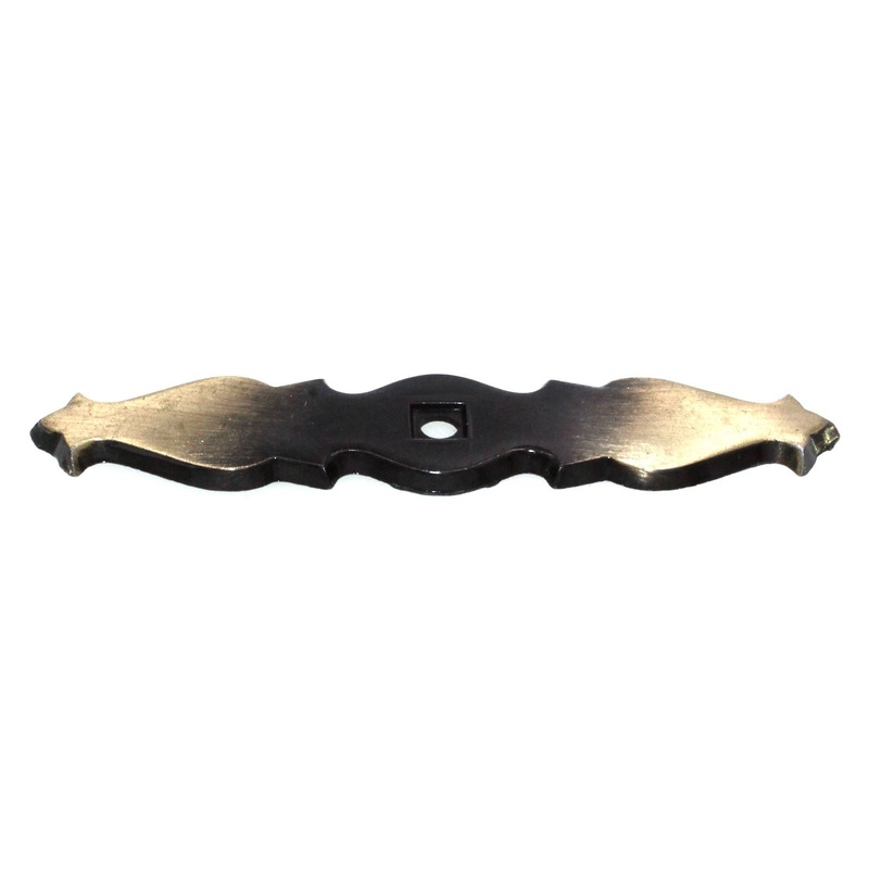 Ajax Ornamental 3 7/8 Long Knob Backplate Antique English 859-AE