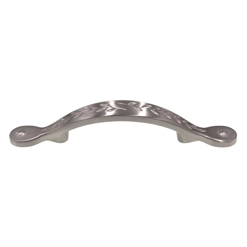 Amerock Inspirations Leaf Cabinet Arch Pull 3 Ctr Satin Nickel BP1580-G10