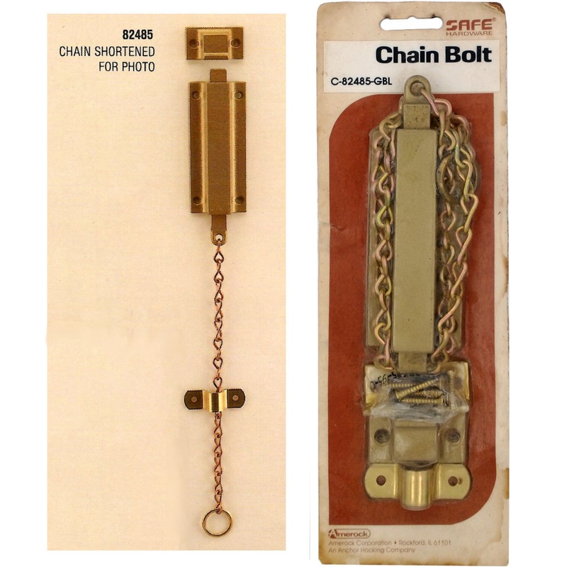 Amerock Large 24 Chain Door Guard Bolt Latch Gold Brass Laquer 82485-GBL