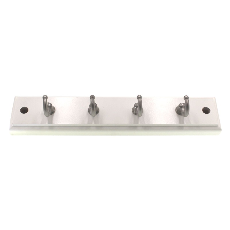 Amerock Satin Nickel Key and Gadget Hook Rack 8 5/8 White Board H55590WG10