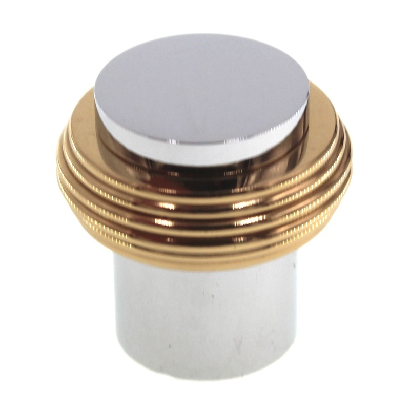 Belwith Keeler Milan 1 1/8 Two-Tone Solid Brass Chrome Cabinet Knob P9806
