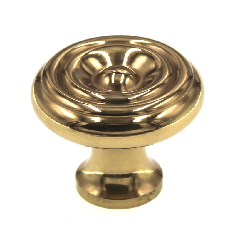 Belwith Keeler Period Brass 1 1/4 Ringed Solid Brass Cabinet Knob P9153