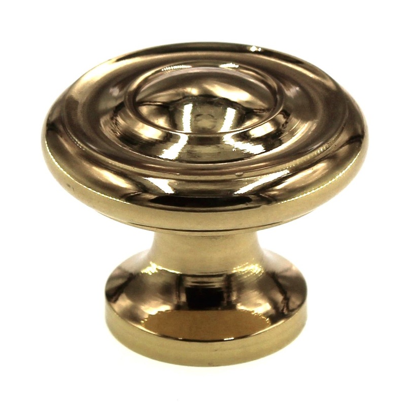 Belwith Keeler Period Brass 1 1/4 Ringed Solid Brass Cabinet Knob P9741