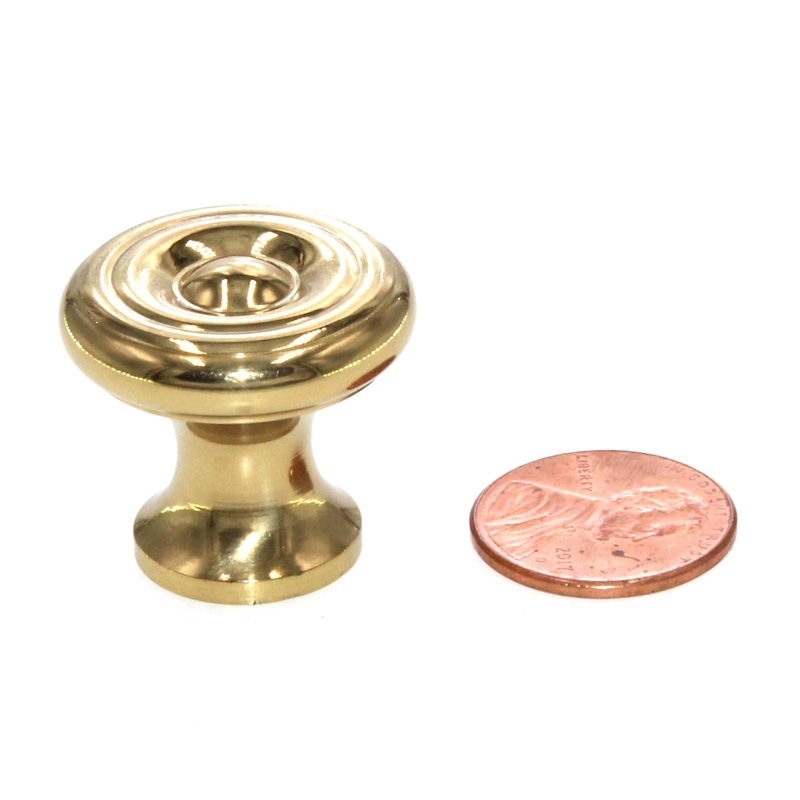 Belwith Keeler Period Brass 1 Ringed Solid Brass Cabinet Knob P9152