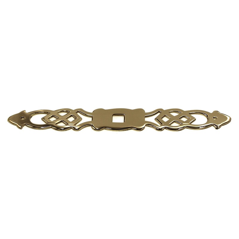 FKI Hardware Manor House 5 1/4 Long Knob Backplate Polished Solid Brass Q55