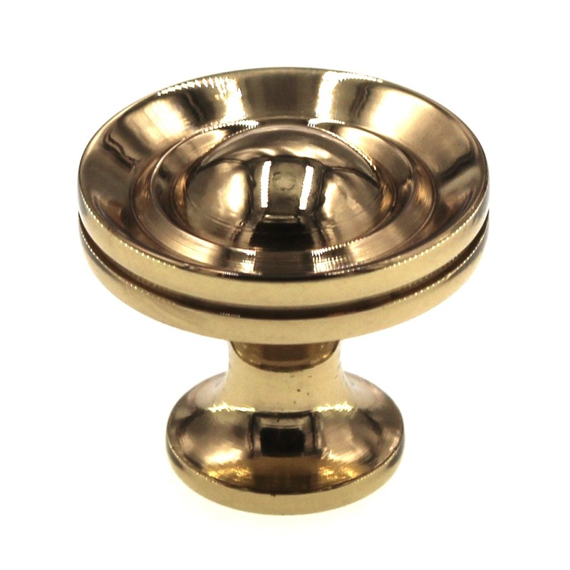 FKI Hardware Period Brass 1 Round Cabinet Knob Polished Solid Brass A47