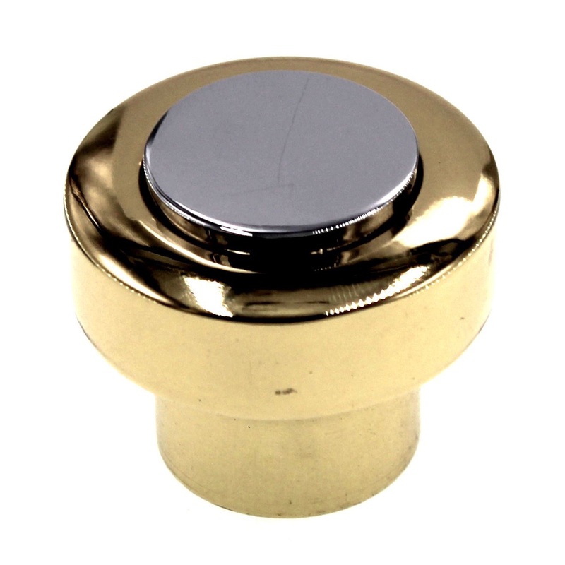 FKI Hardware Period Brass 1 Two-Tone Solid Brass Chrome Cabinet Knob C152