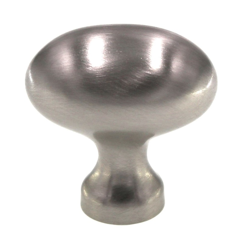 FKI Hardware Period Brass Oval Solid Brass Cabinet Knob Satin Nickel K409