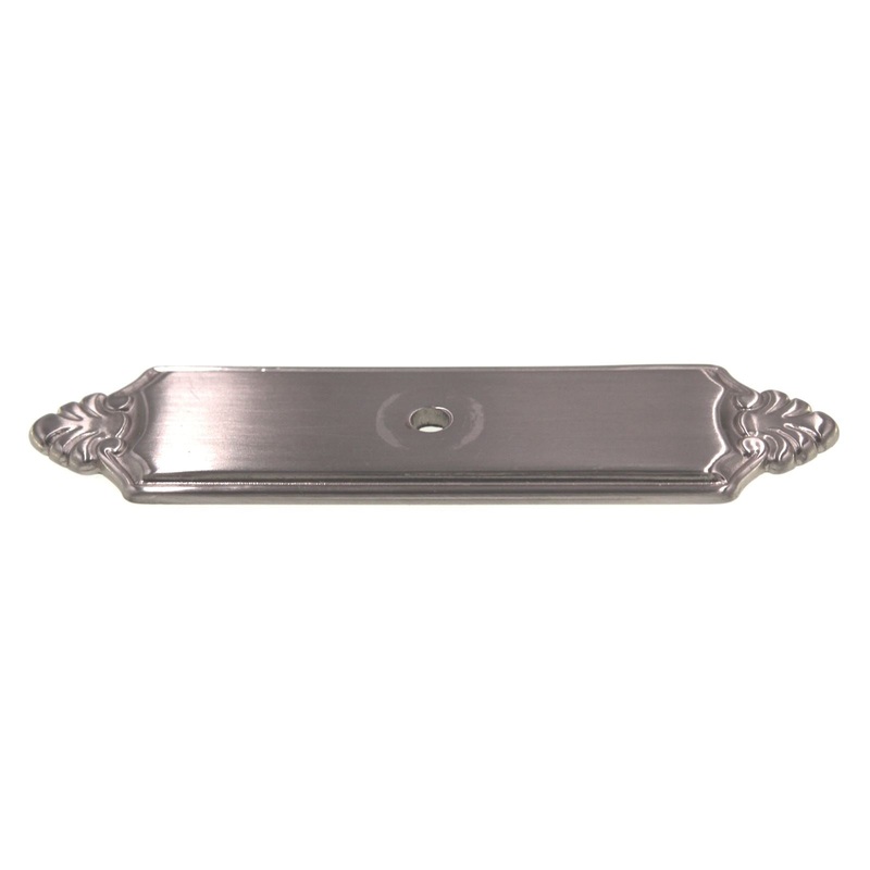 Hickory Hardware Sechel Solid Brass 4 1/8 Long Knob Backplate Satin Nickel A418