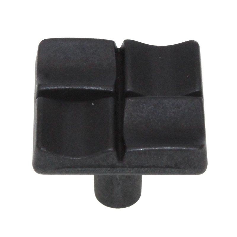 Hickory Hardware Tidal 1 Square Cabinet Knob Black Iron P3457-BI