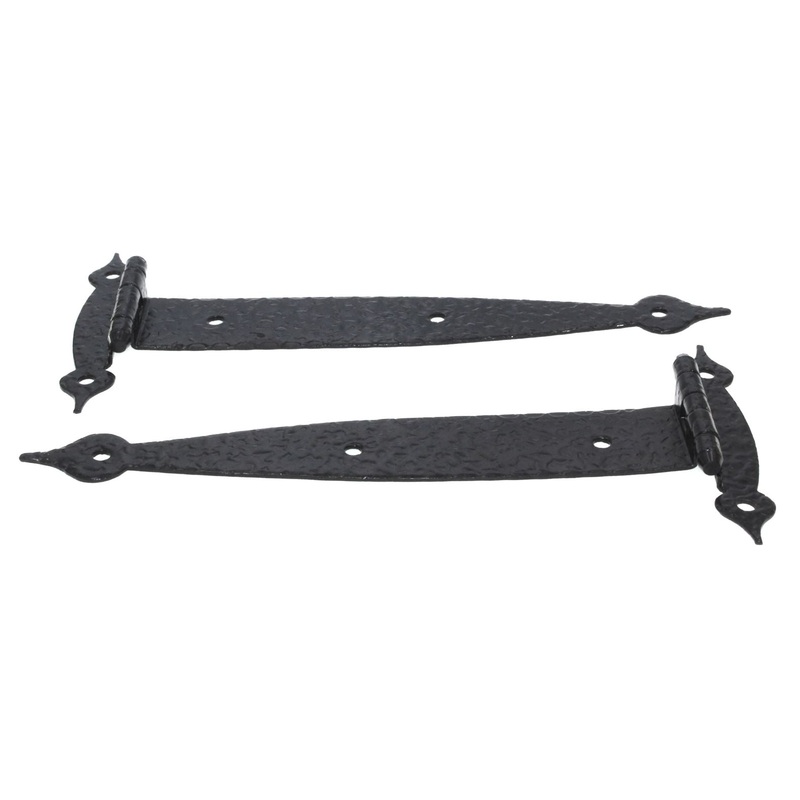 Jaybee Colonial Black 6 Flush Strap Hinges Spade Tip Hammered 906-CB