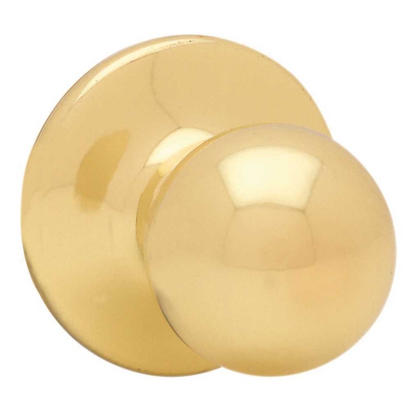 Kwikset Polo Passage Door Knob Polished Brass Microban 200P 3 6AL RCS V1