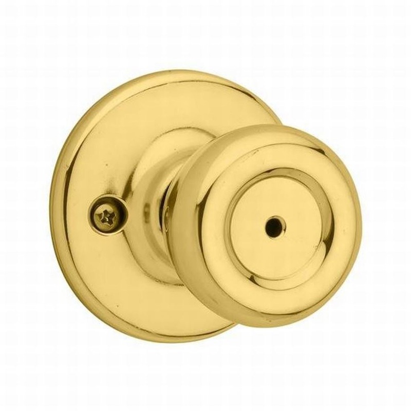 Kwikset Tylo Microban Privacy Door Knob Polished Brass 300T 3 6AL RCS V1