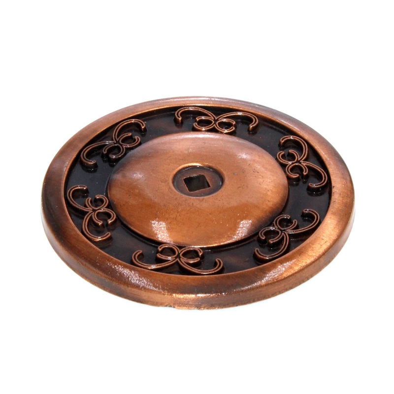 Ornamental 2 1/2 Round Knob Backplate Antique Copper 846-AC