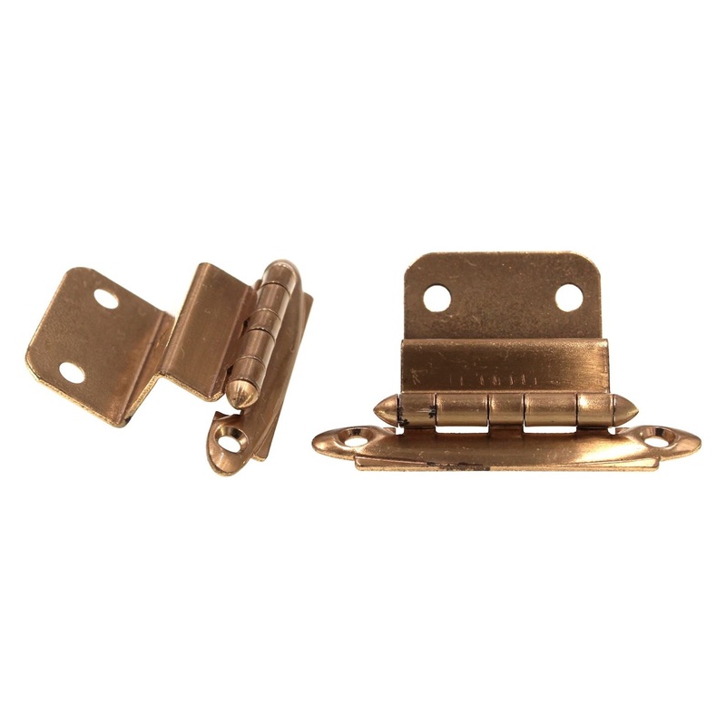 Pair Amerock Dull Bronze 1/2 Inset Bullet Tip Hinges Non Self-Closing BP7612-10