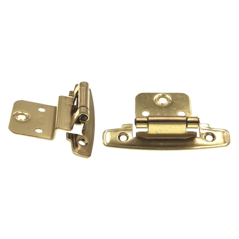 Pair of Belwith Face Frame 3/8 Inset Self-Closing Hinges Satin Brass P295-SB