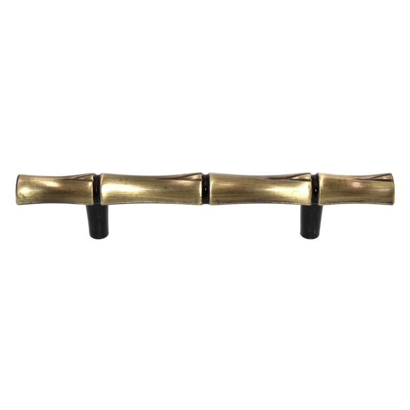 Vintage Ajax Jaybee Asian Bamboo Cabinet Bar Pull 3 Ctr Antique English 1968-AE