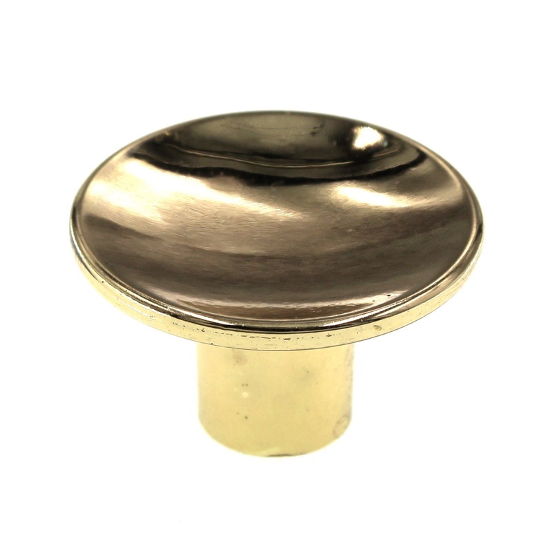 Vintage Ajax Polished Brass Mid Century 1 1/2 Concave Cabinet Jewelry Knob 417