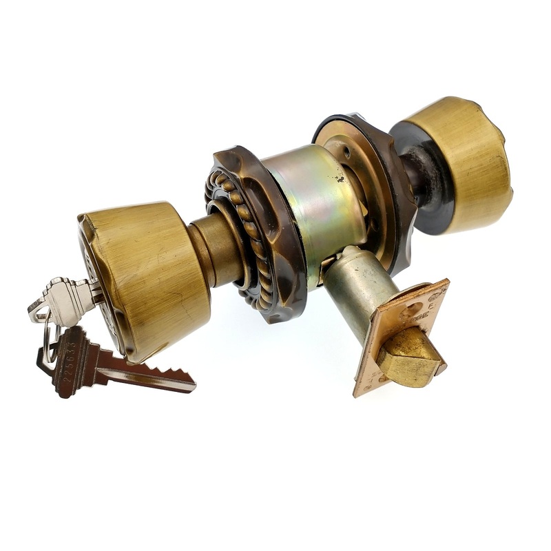 Amerock Carriage House Keyed Door Knob Entry Lock Set Antique English 9031-AE-L