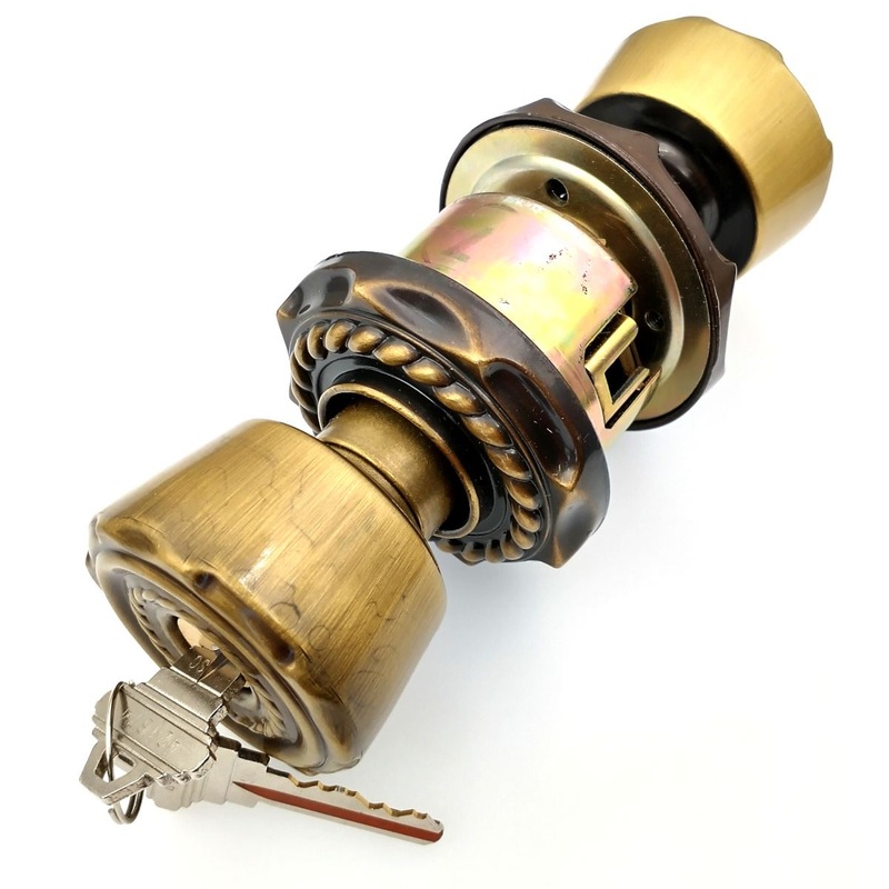 Amerock Carriage House Keyed Entry Door Knob No Strike Antique English 9031-AE-K