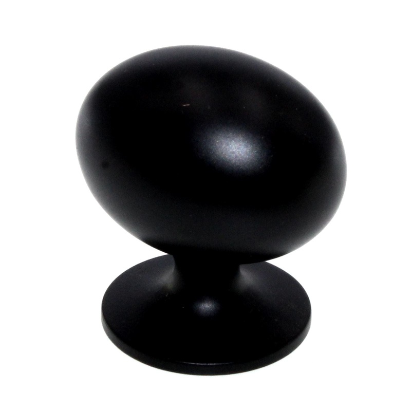 Amerock Everyday Heritage 1 3/8 Oval Egg Cabinet Knob Flat Black BP53018FB
