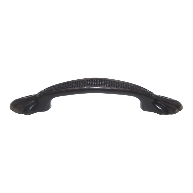 Emtek Footed Oil-Rubbed Bronze Dotted 3 Ctr Cabinet Pull 86134US10B