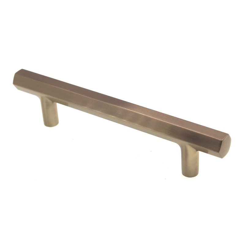 Emtek Mod Hex Urban Modern Satin Brass Hexagon 4 Ctr Cabinet Bar Pull 86460US4