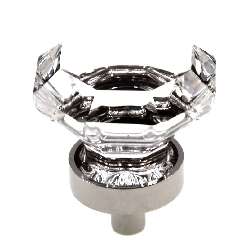 Emtek Old Town Crystal 1 1/4 Cabinet Knob Polished Nickel Base 86011US14