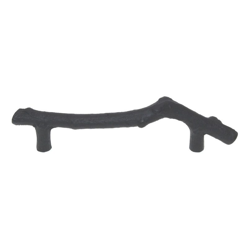 Emtek Rustic Twig 3 1/2 Ctr Cabinet Bar Pull Flat Black Solid Brass 86062FB