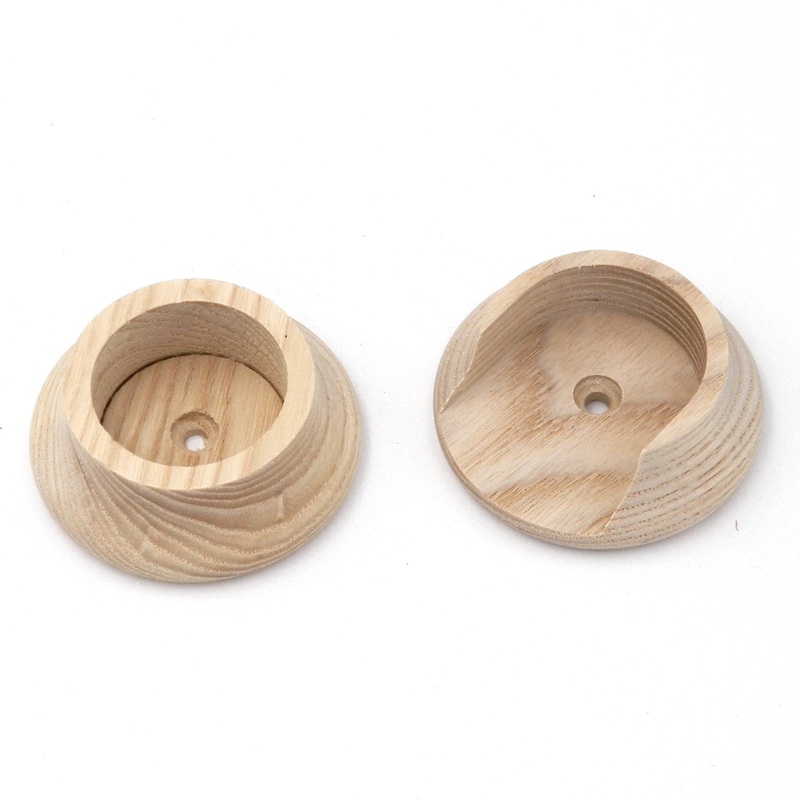 Hickory Hardware Natural Wood 1-3/8 Closet Pole Rod Sockets PBH0423, Set of 2