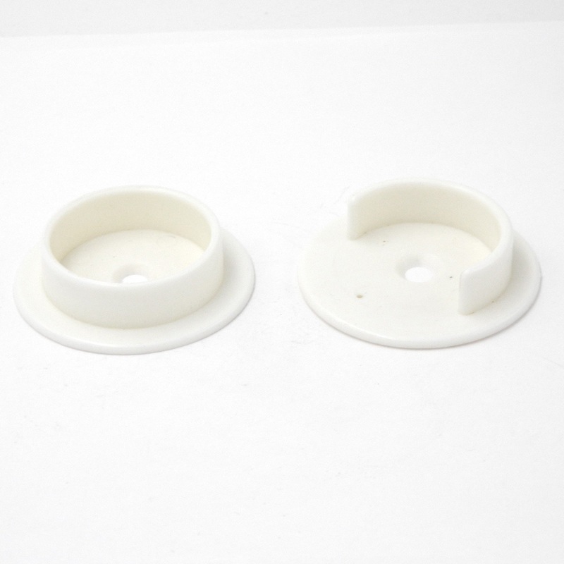 Hickory Hardware White Plastic 1-3/8 Closet Pole Rod Sockets PBH0424, Set of 2