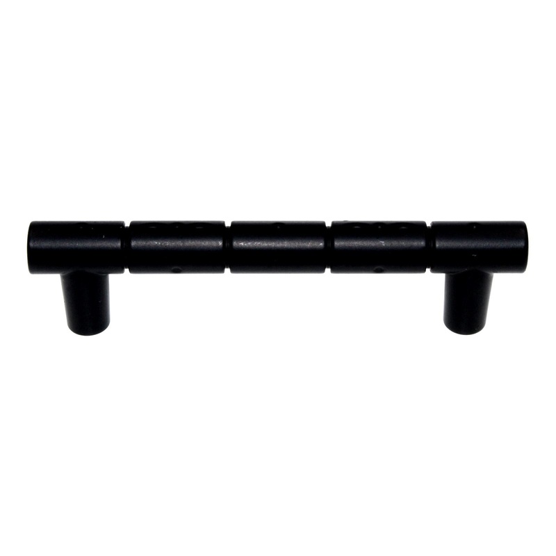 Laurey Kama Matte Black Flower 3 Ctr Cabinet Bar Pull 23520